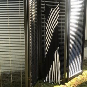 Long maxi stripped black and white dress